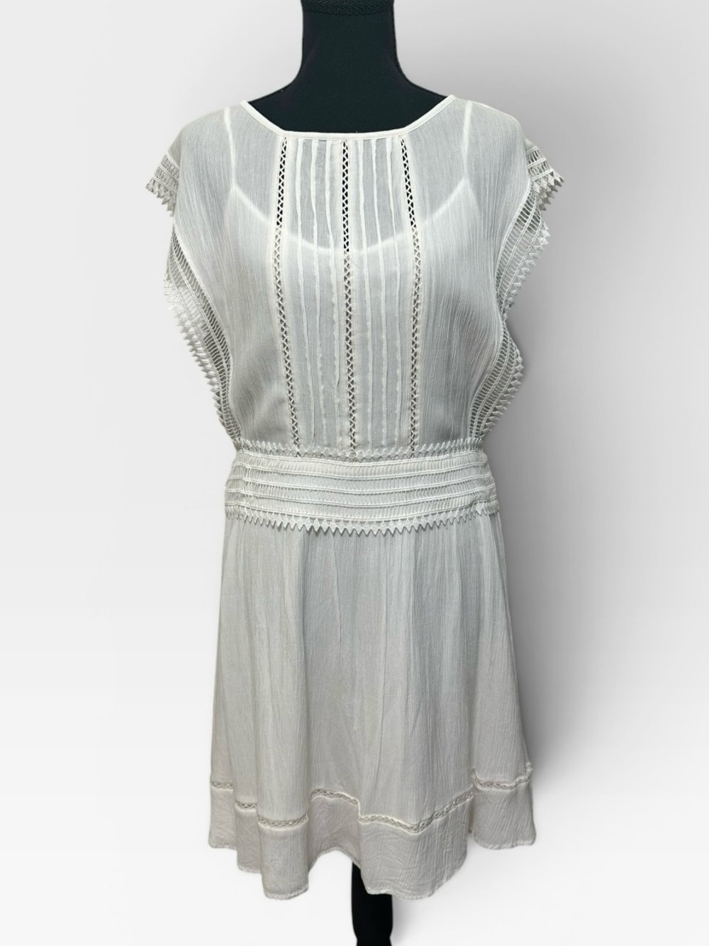 Nikibiki lavender. White Eyelet Mini Dress
